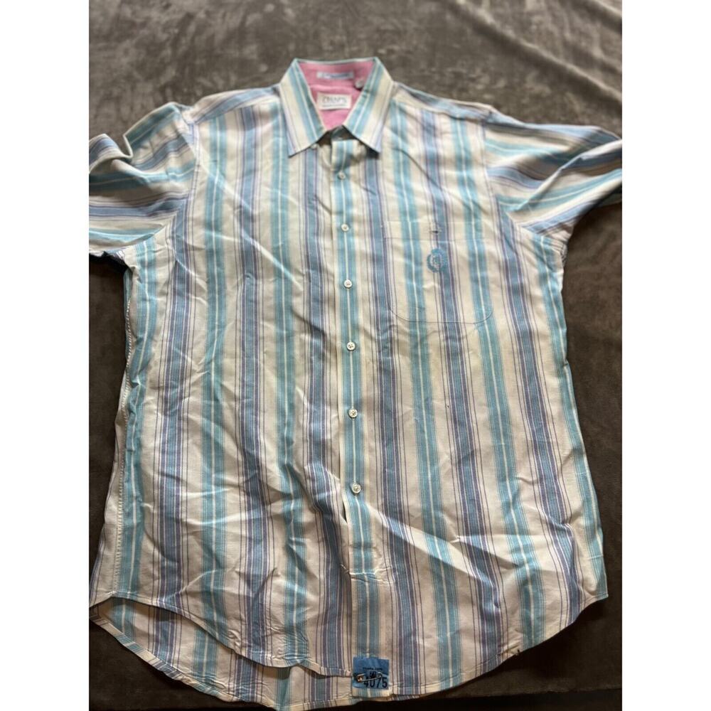 Vintage Men's Chaps Ralph Lauren Striped Button Down Shirt Striped Size 16 34-35